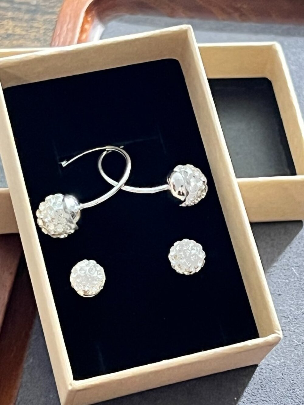 Elegant silver-tone crystal ball jewelry set featuring sparkling rhinestone-cove